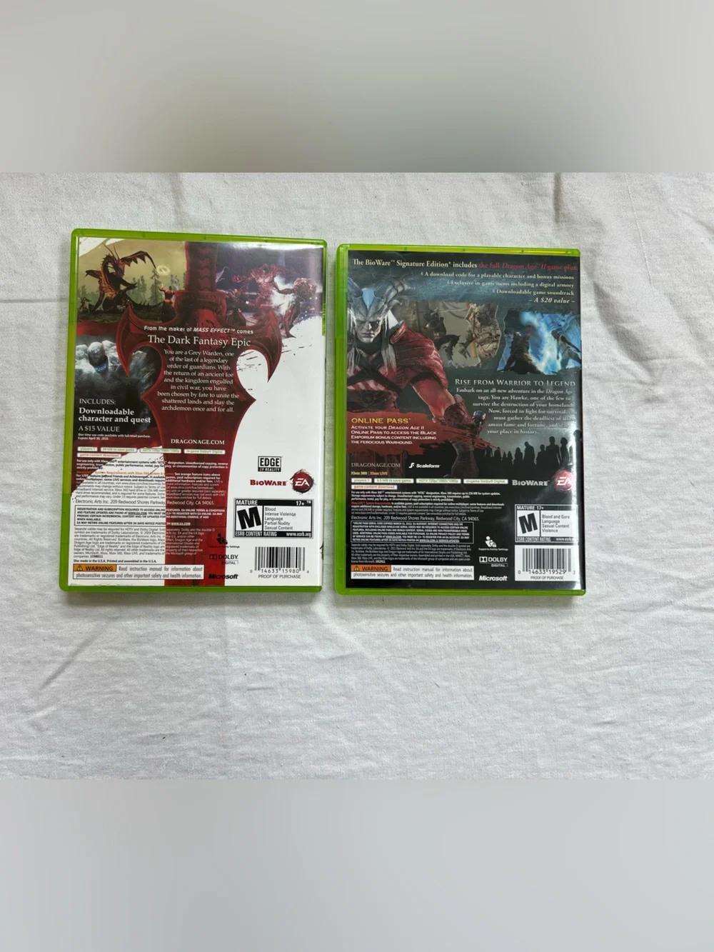Dragon Age Xbox 360 Bundle - (2) Dragon Age II , Dragon Age Origins BioWare